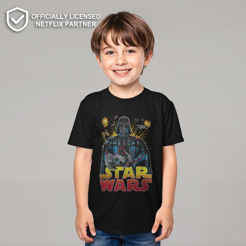 STAR WARS Boy's Darth Vader Battle T-Shirt - Black - X Large - Image 2